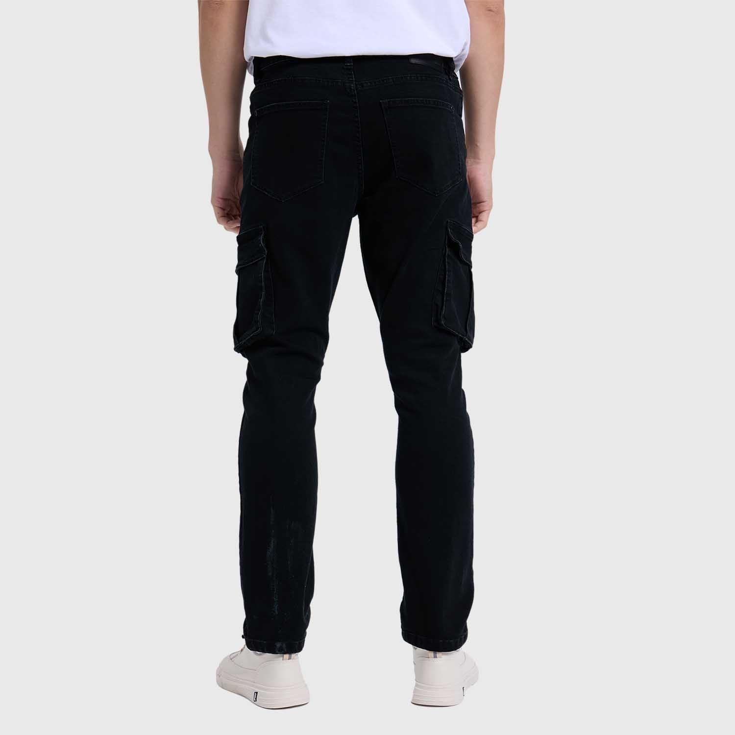 Jeans Hombre Cargo Liso Negro Fashion´s Park-2