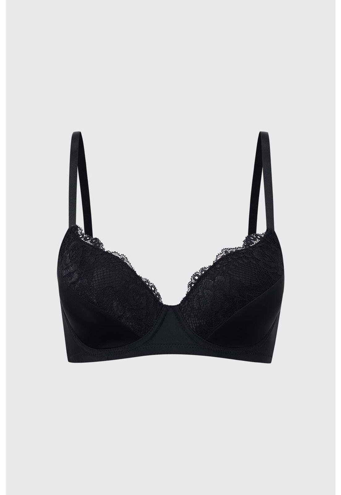 Sostén Mujer Copa Soft Encaje Superior Negro-0