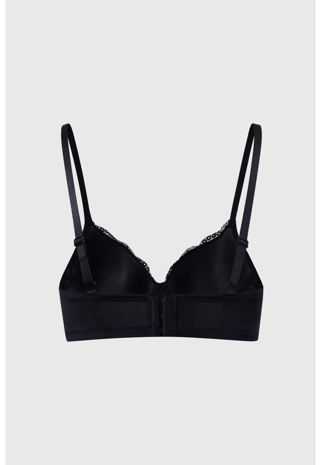 Sostén Mujer Copa Soft Encaje Superior Negro-1