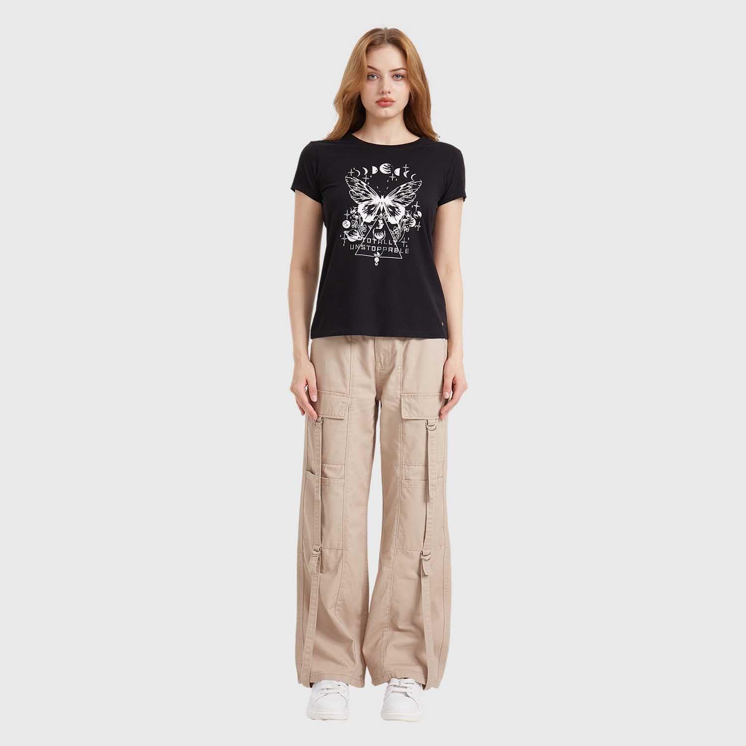 Polera Mujer Básica Print Negro Fashion´s Park-3