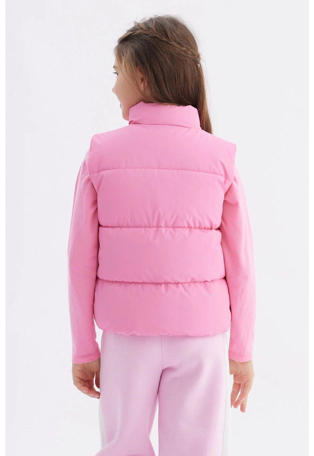 Parka Niña Cuello Con Cierre Rosado-2