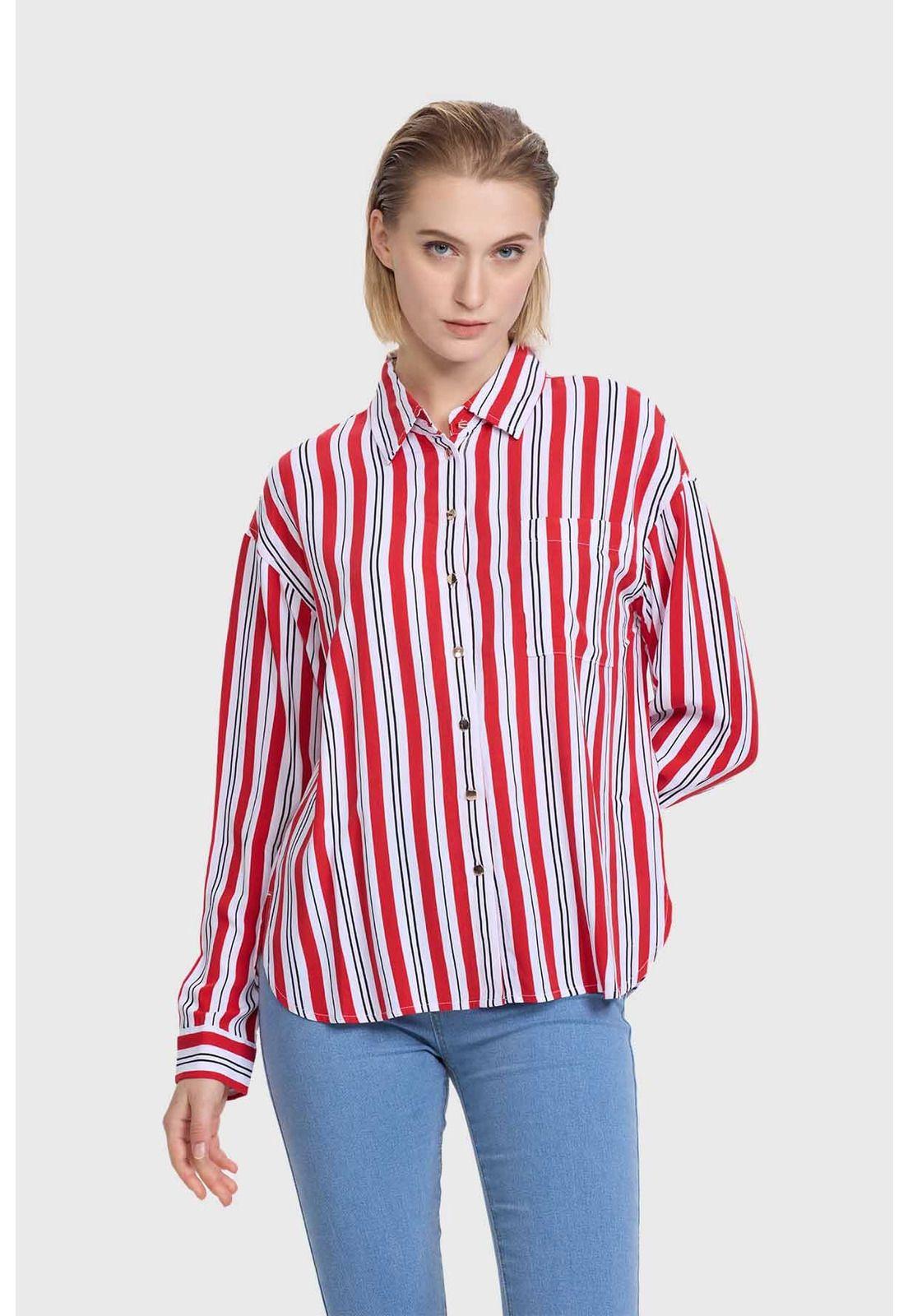 Blusa Mujer Abotonada Rojo-0