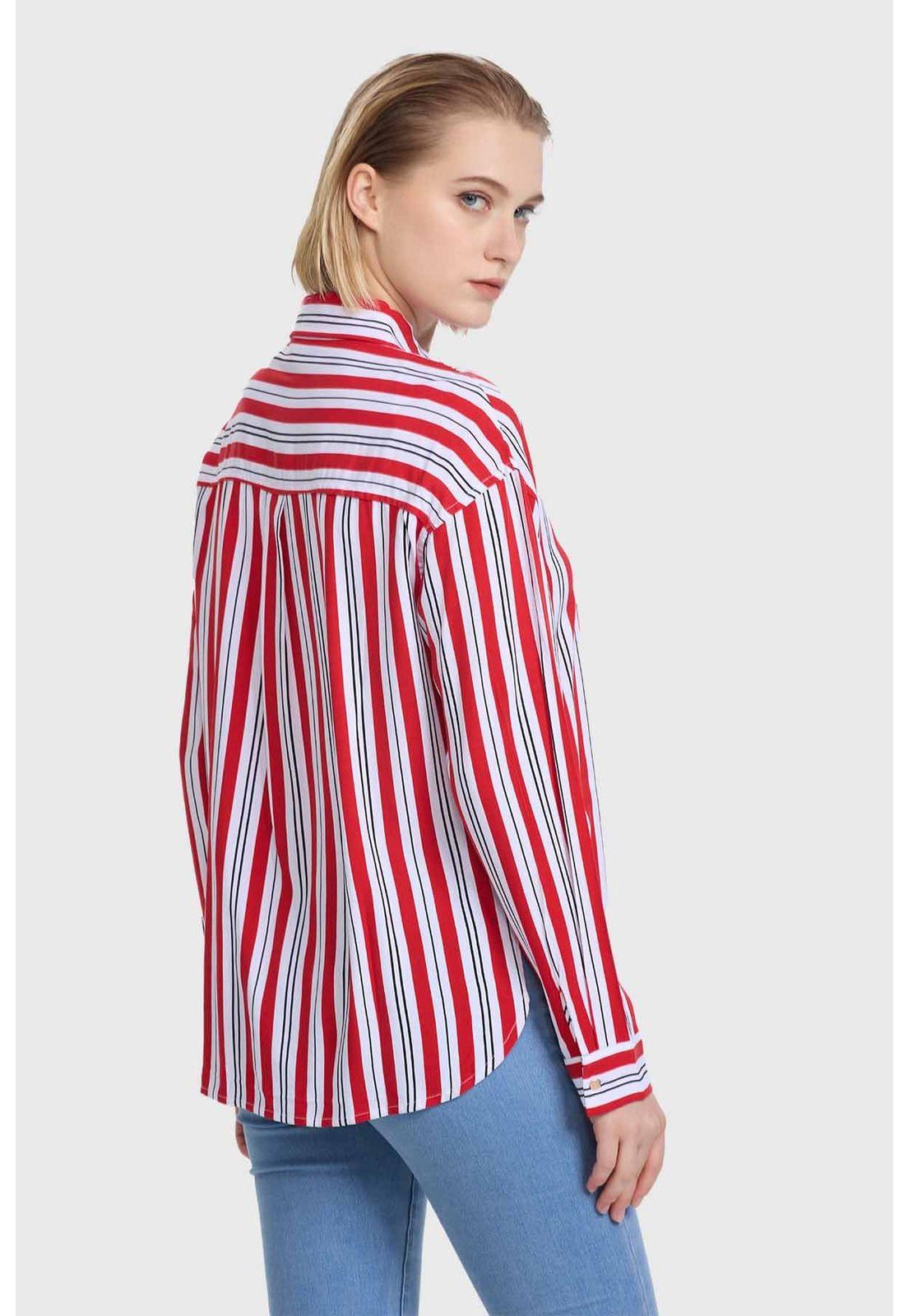 Blusa Mujer Abotonada Rojo-2