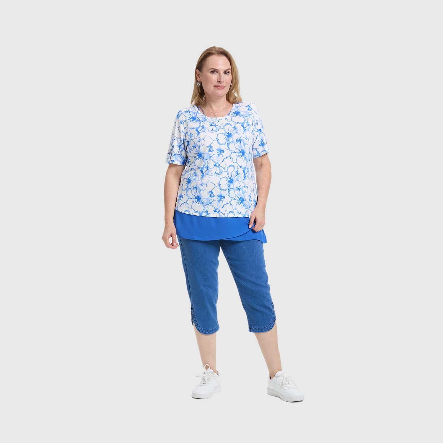 Polera Mujer Con Faldón Azulino Fashion's Park-3
