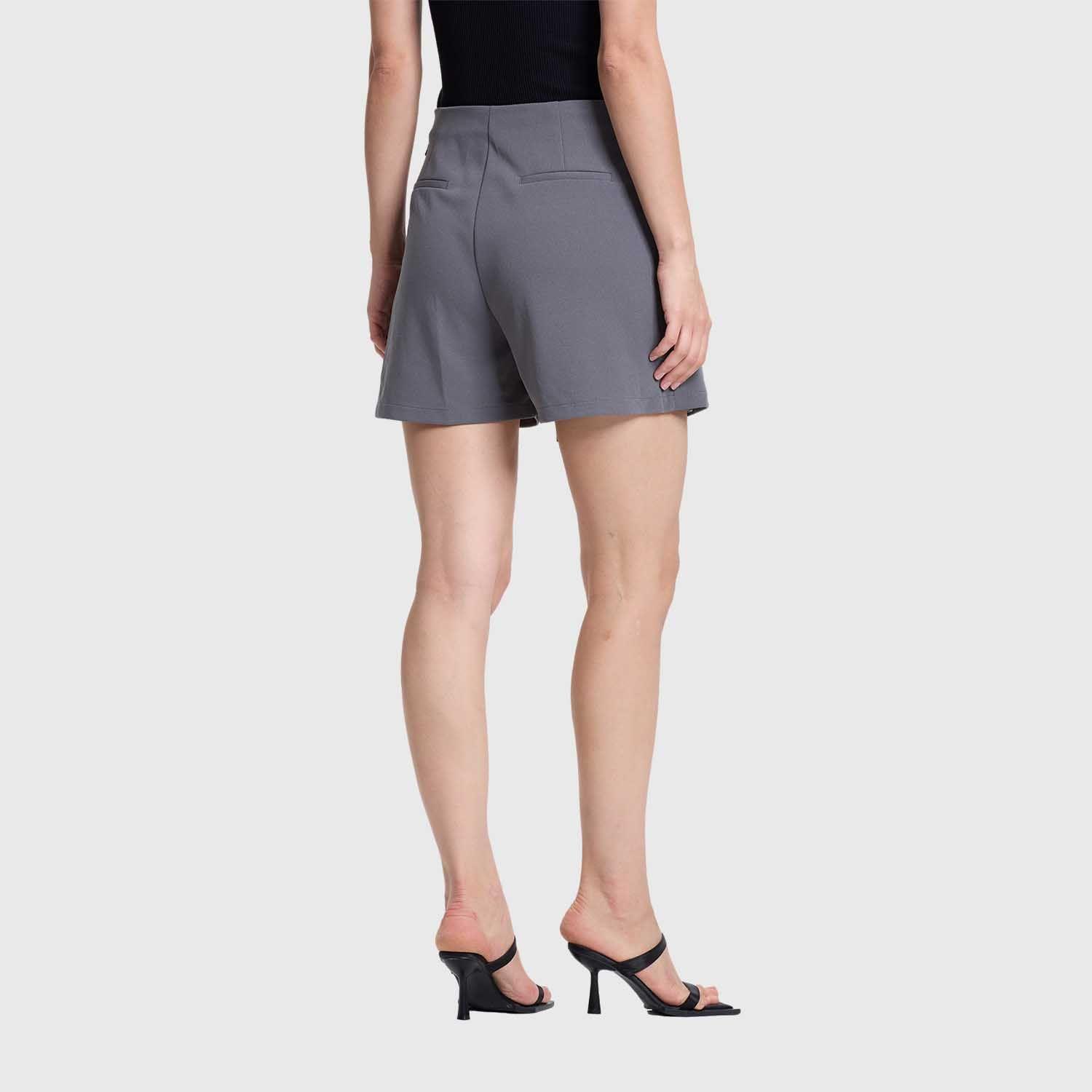 Falda Short Mujer Aplicación Lateral Gris Fashions Park-2