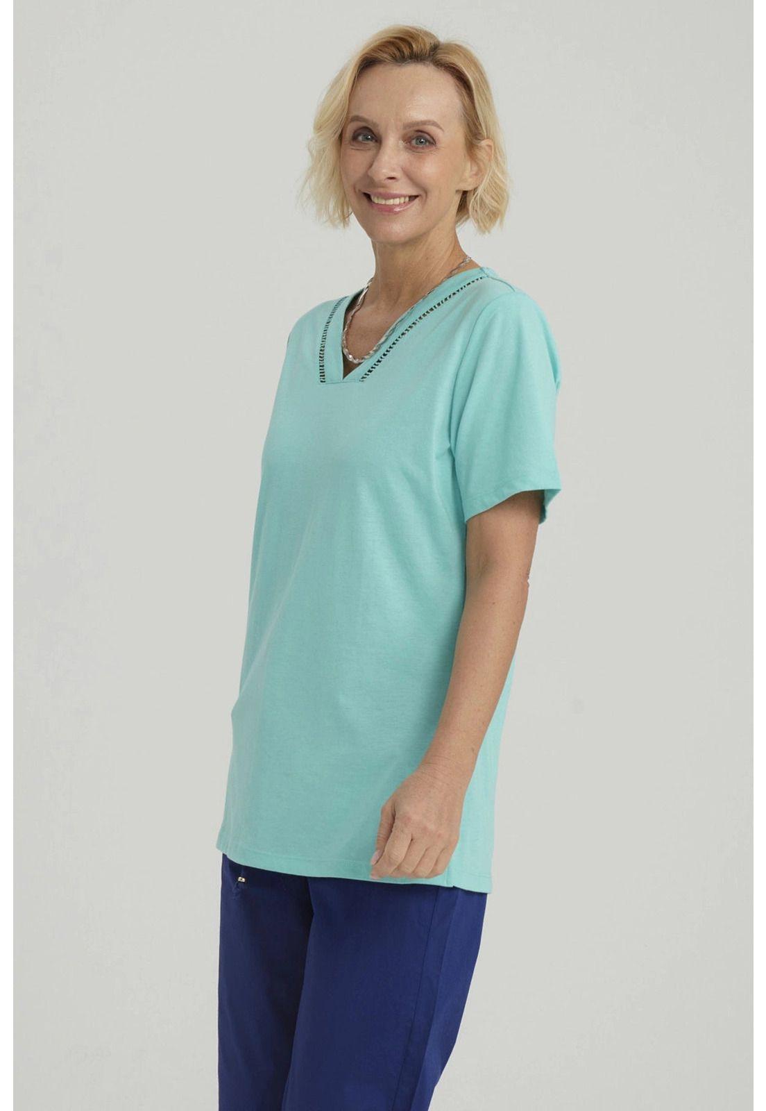 Polera Mujer Lisa Turquesa - ll-4
