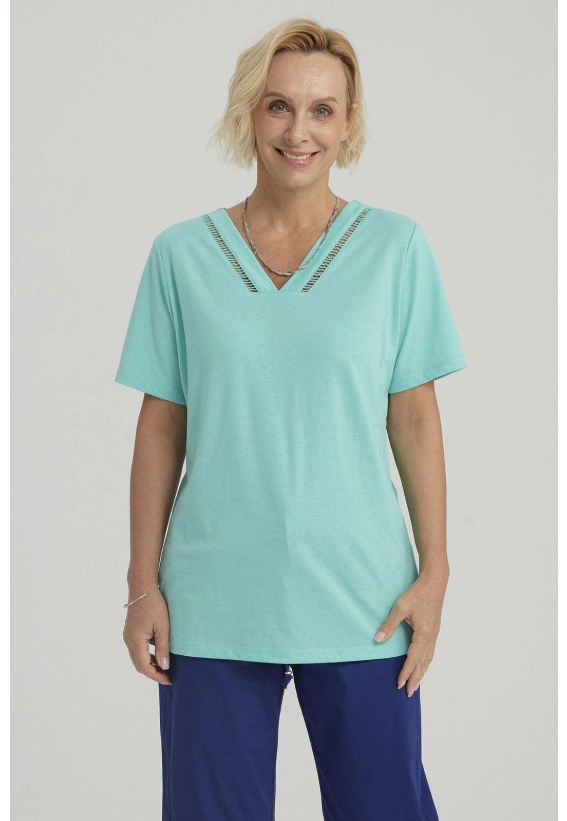 Polera Mujer Lisa Turquesa - ll-5