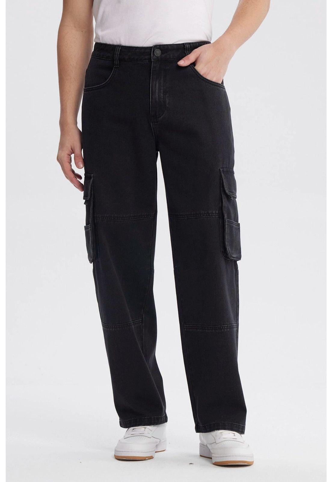 Jeans Hombre Baggy Negro - lll-0
