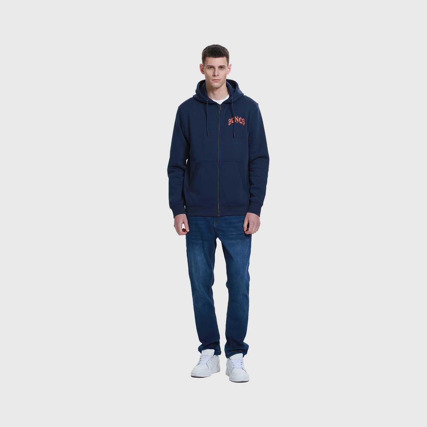 Polerón Hombre Hoodie Full Zipper Azul Fashion's Park-3