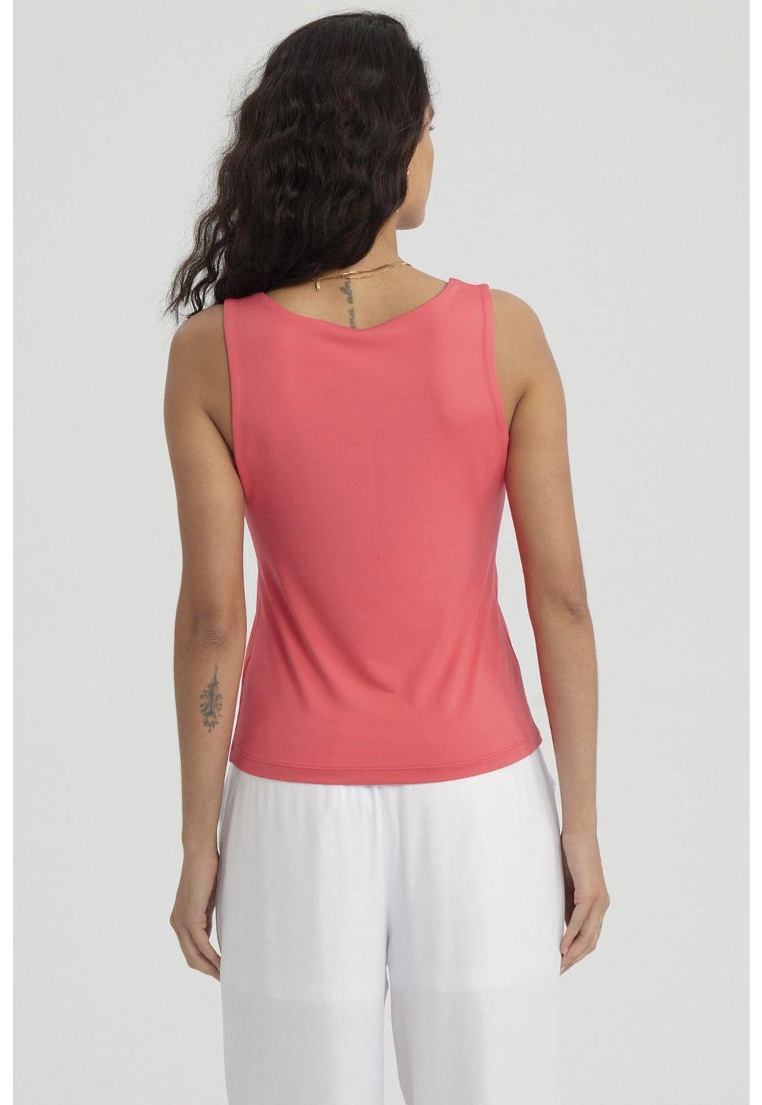 Polera Mujer Lisa Doble Capa Naranjo Oscuro-2