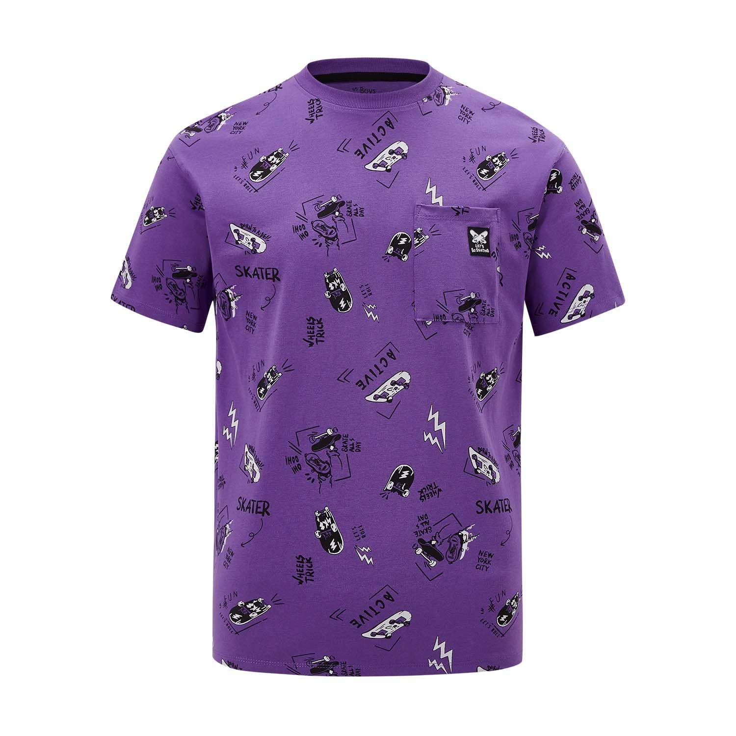Polera Niño Full Print Oversize Morado Fashion's Park-0