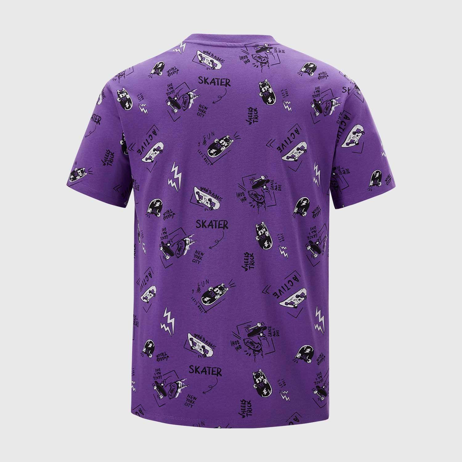 Polera Niño Full Print Oversize Morado Fashion's Park-1