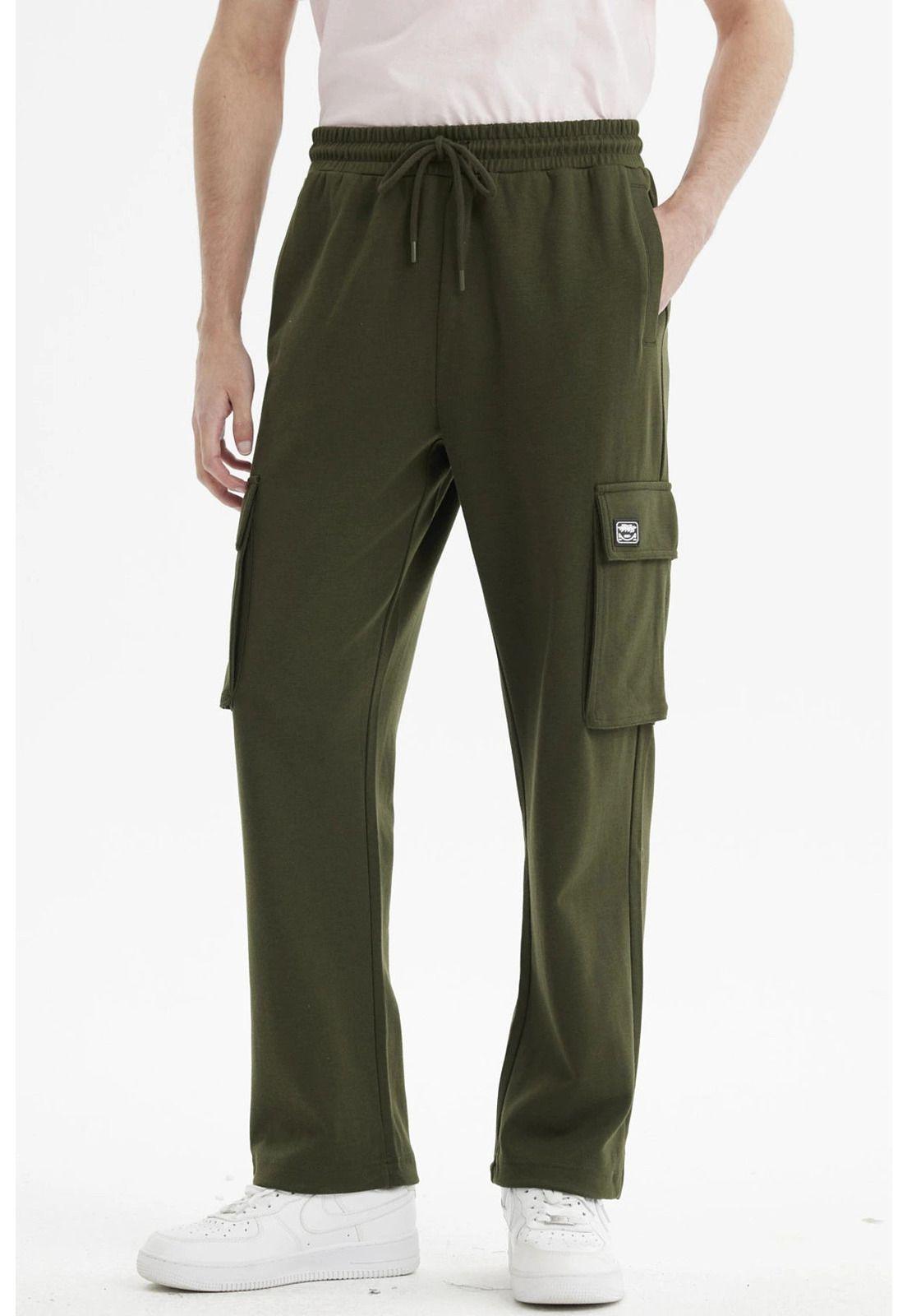 Pantalón Buzo Hombre Jogger Verde Militar-1