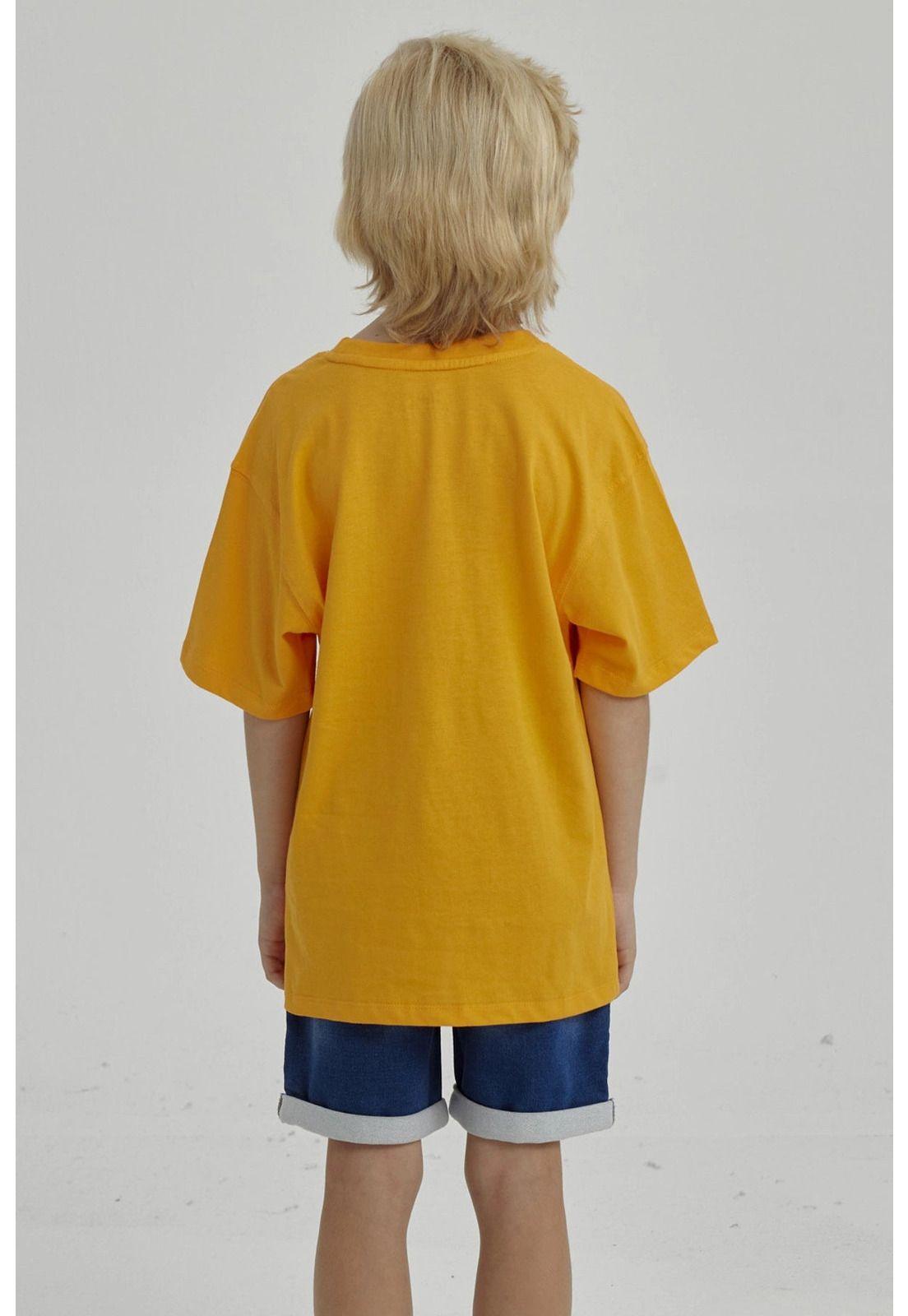 Polera Niño Print Posicional Naranjo-2