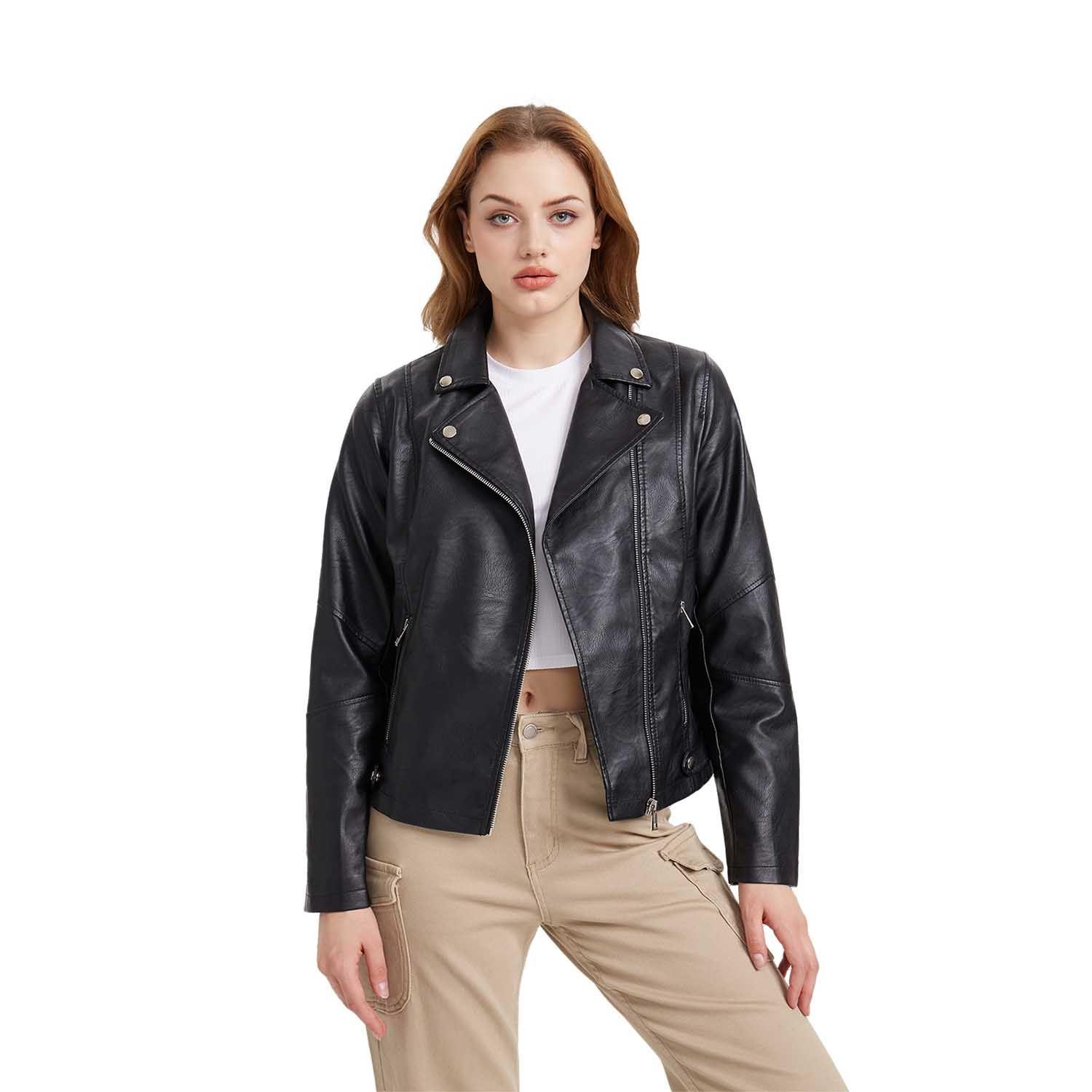 Chaqueta Mujer Biker B Negro-0