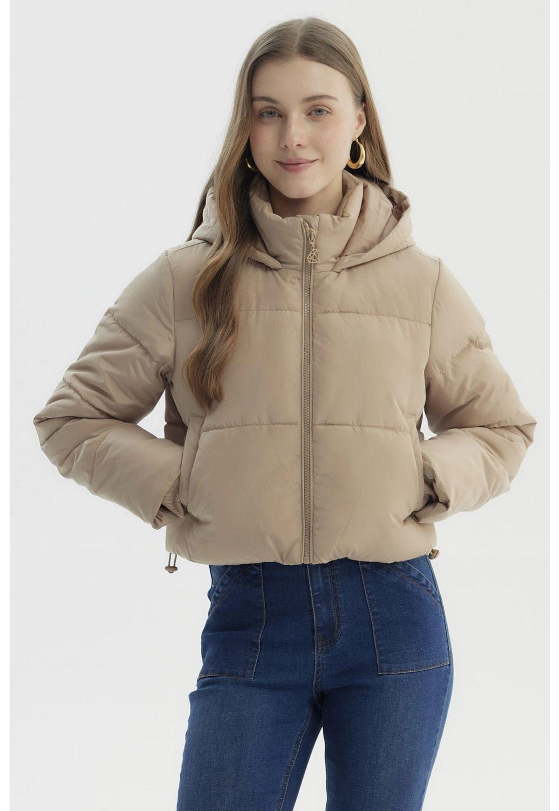 Parka Mujer Wide Acolchado Beige Oscuro-0