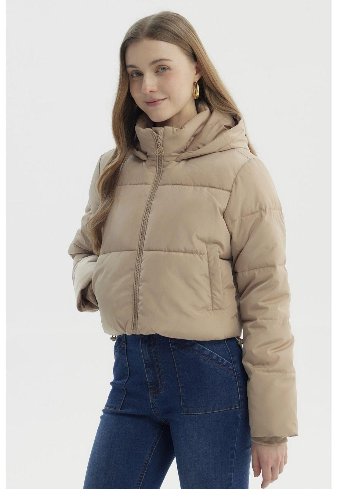 Parka Mujer Wide Acolchado Beige Oscuro-1