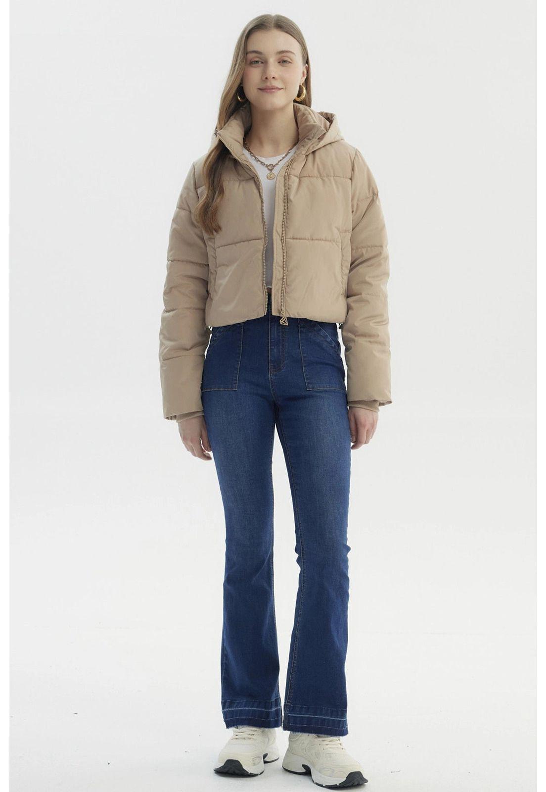 Parka Mujer Wide Acolchado Beige Oscuro-3