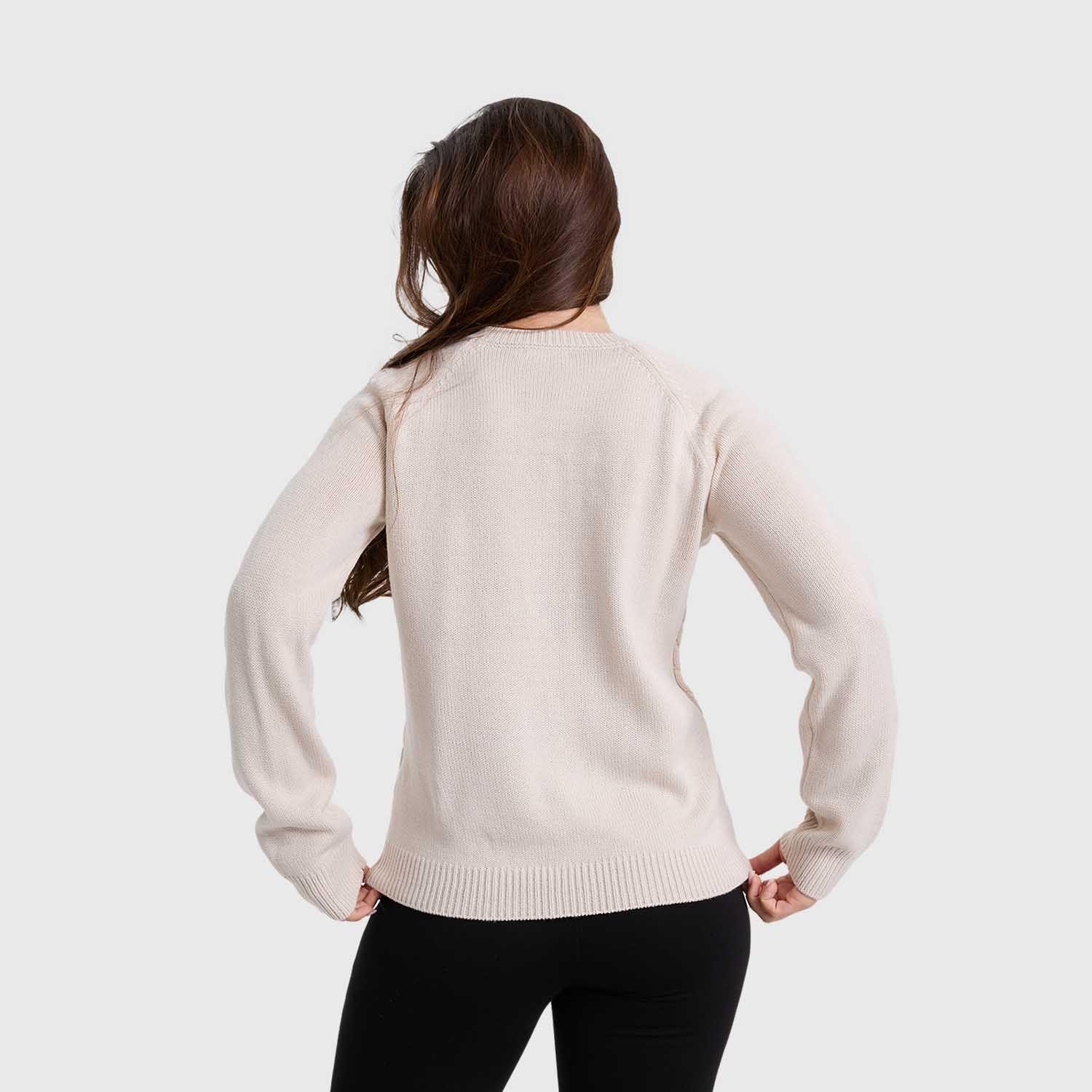 Sweater Mujer Botones Beige-2