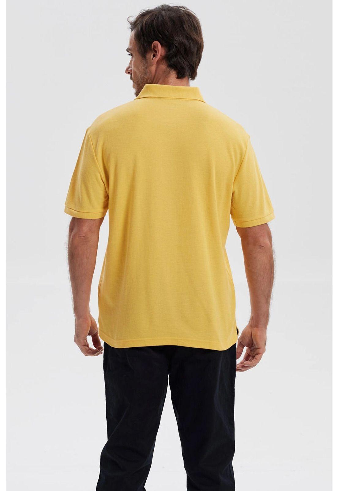 Polera Hombre Piqué Básica Lisa Naranjo - ll-2