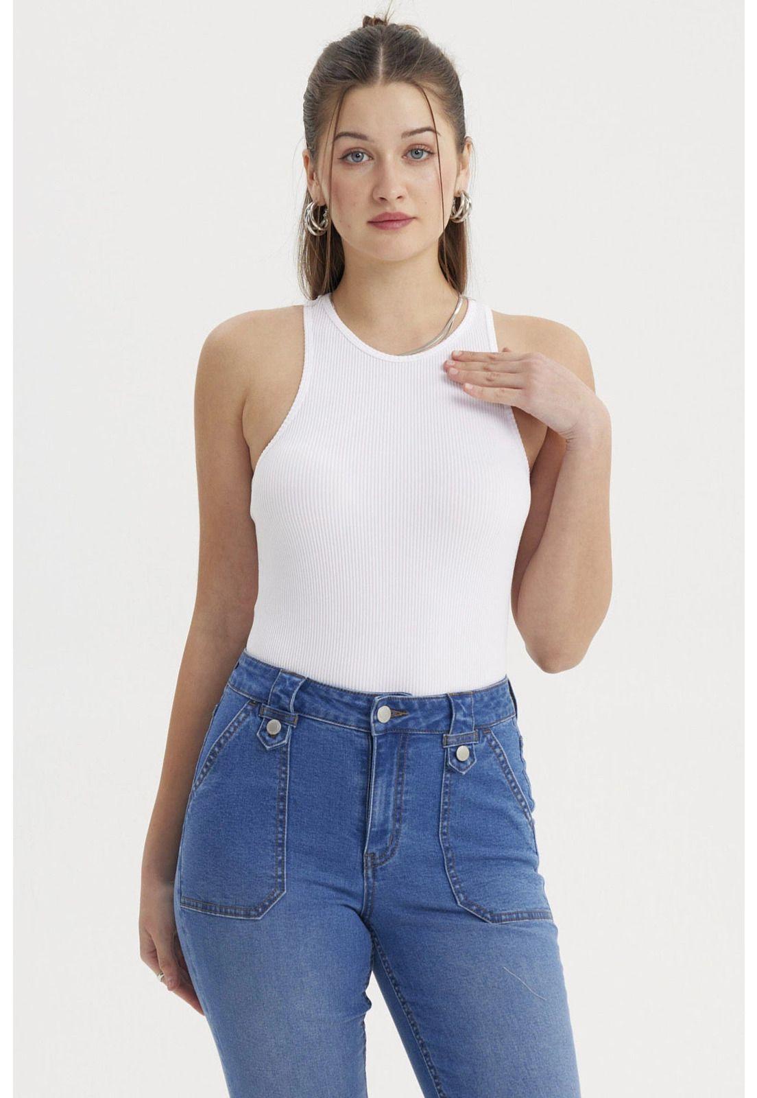 Peto Mujer Musculosa Blanco-0