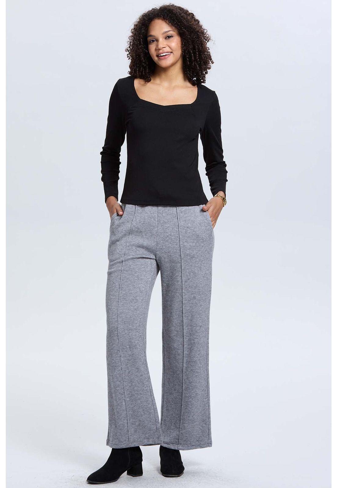 Pantalón Buzo Mujer Camman Gris Melange-3