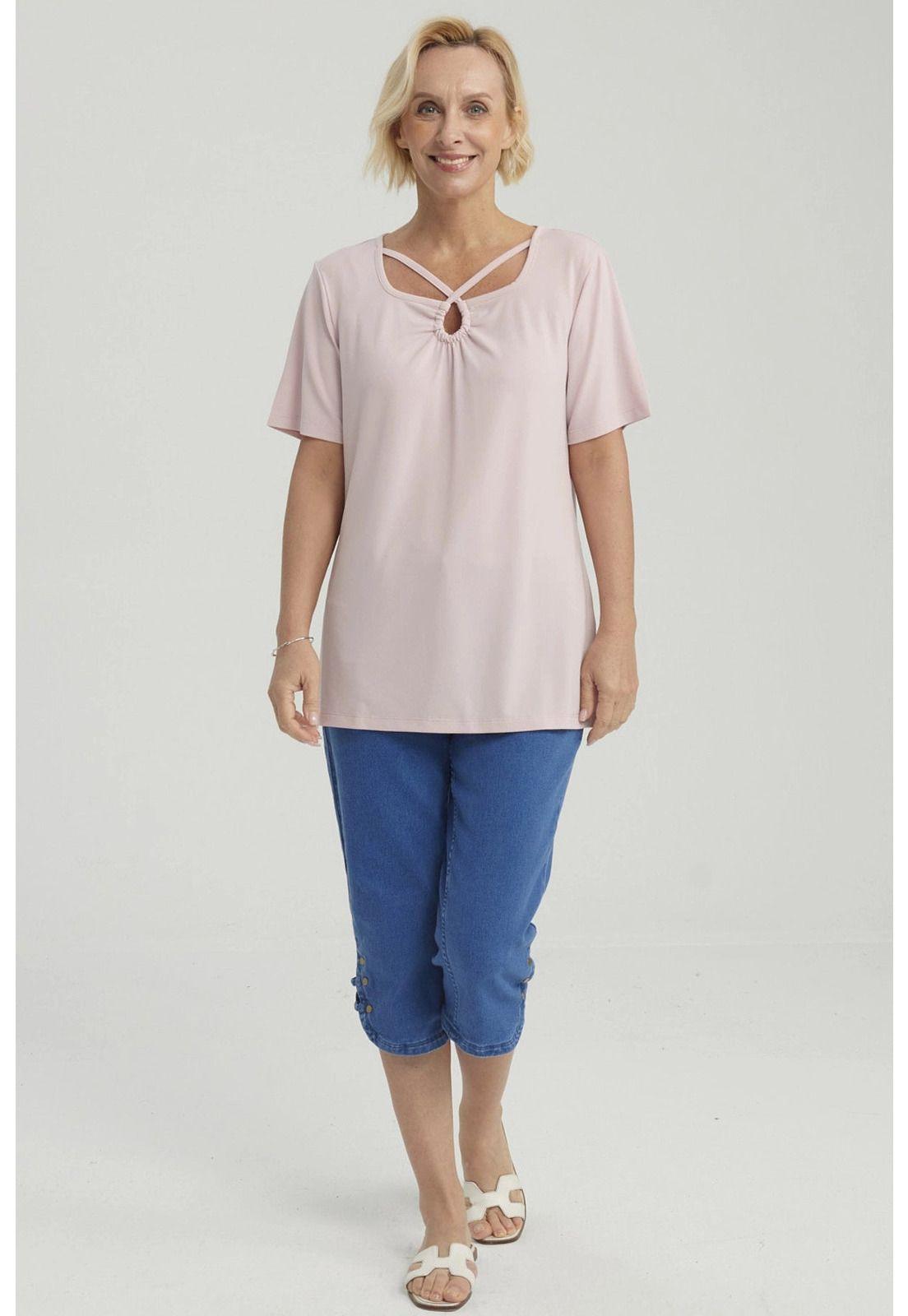 Polera Mujer Detalle Cuello Terracota-1