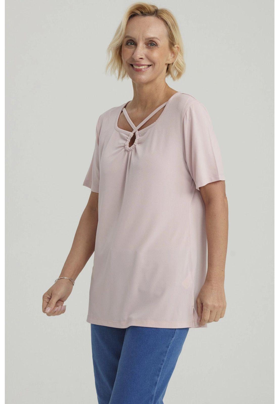 Polera Mujer Detalle Cuello Terracota-3