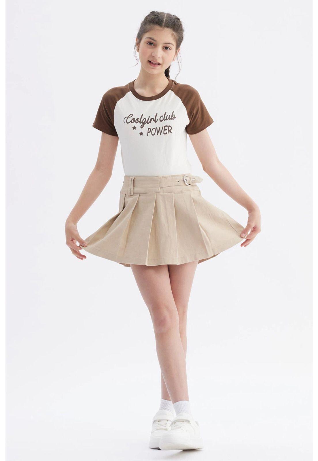 Falda Niña Slip Integrado Beige-3