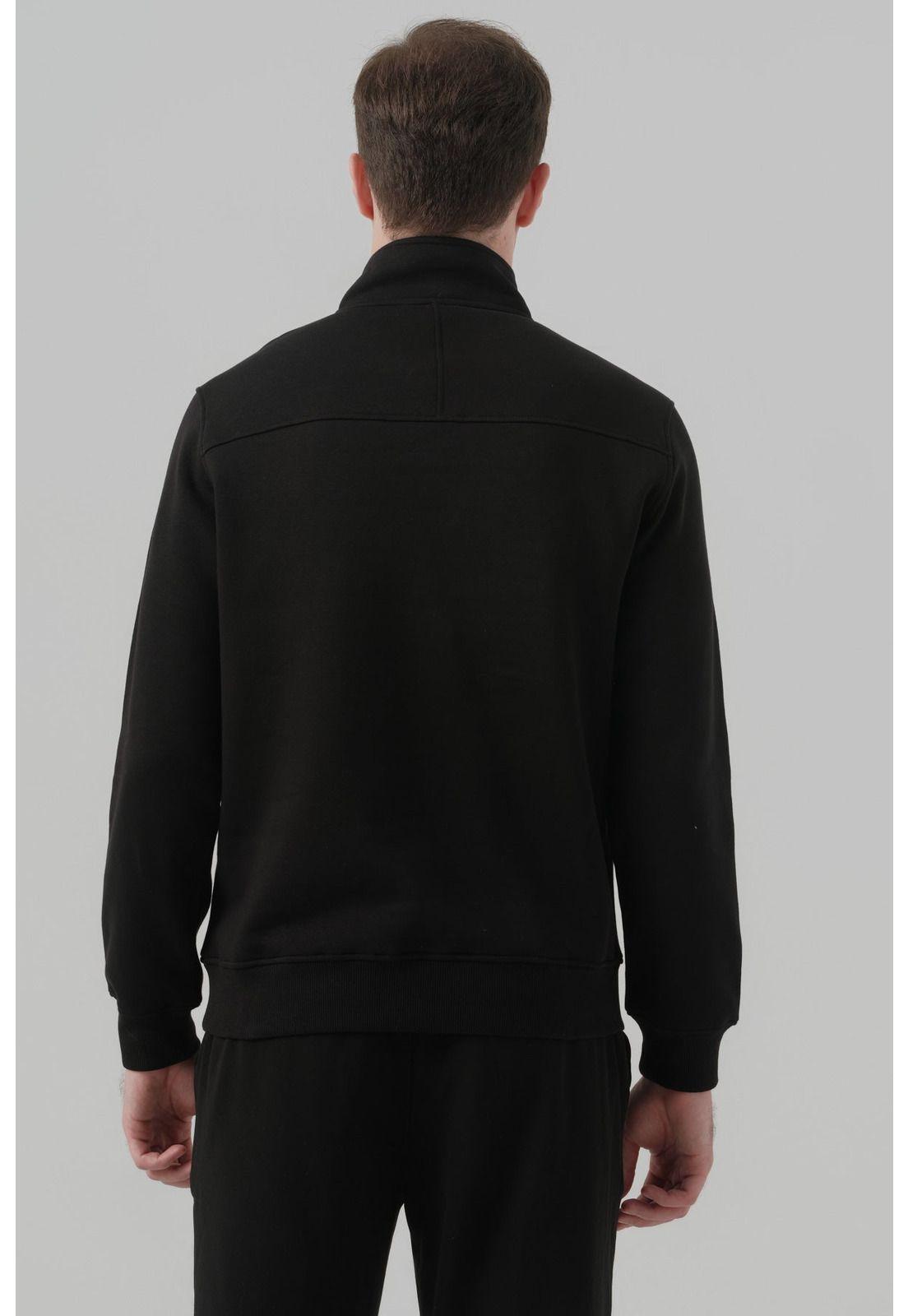 Polerón Hombre Regular Half Zipper Negro-2