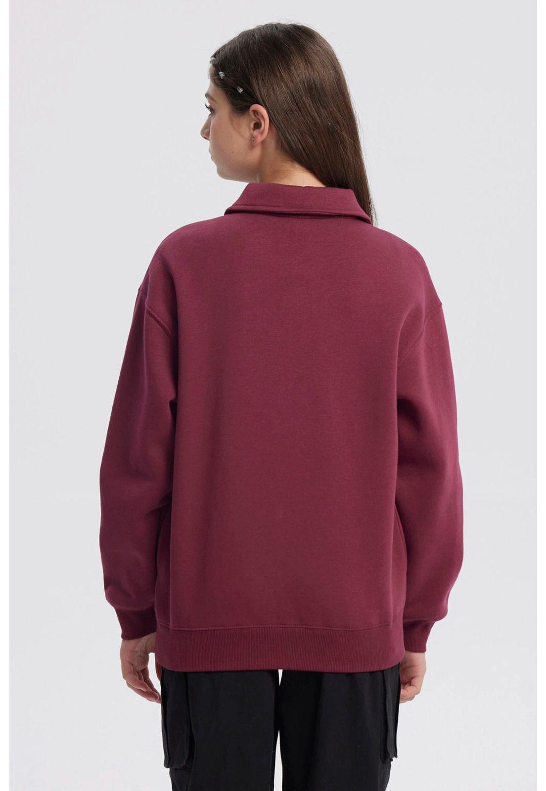 Polerón Niña Con Gorro Burdeo-2