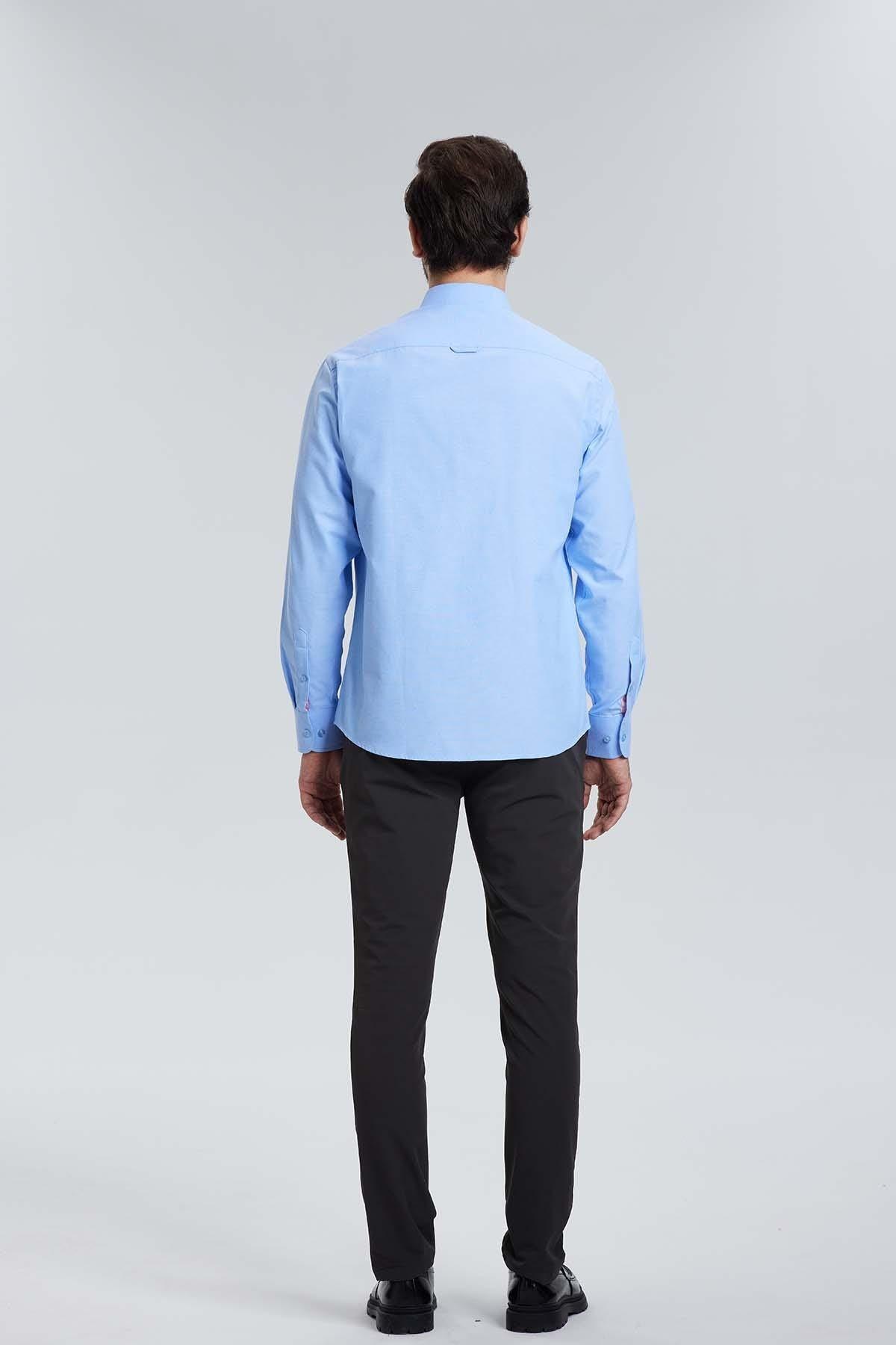 Camisa Oxford Celeste-1