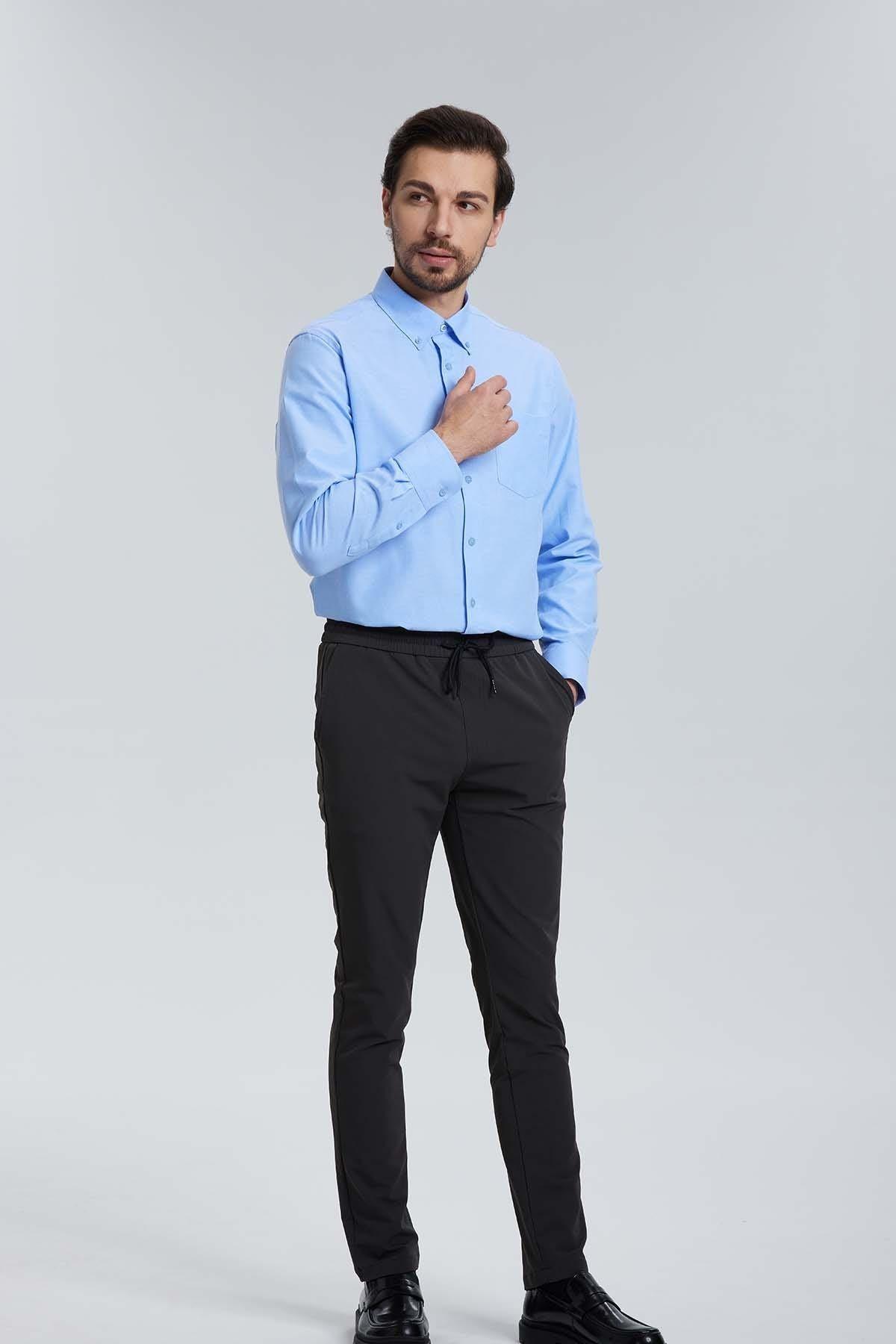 Camisa Oxford Celeste-2