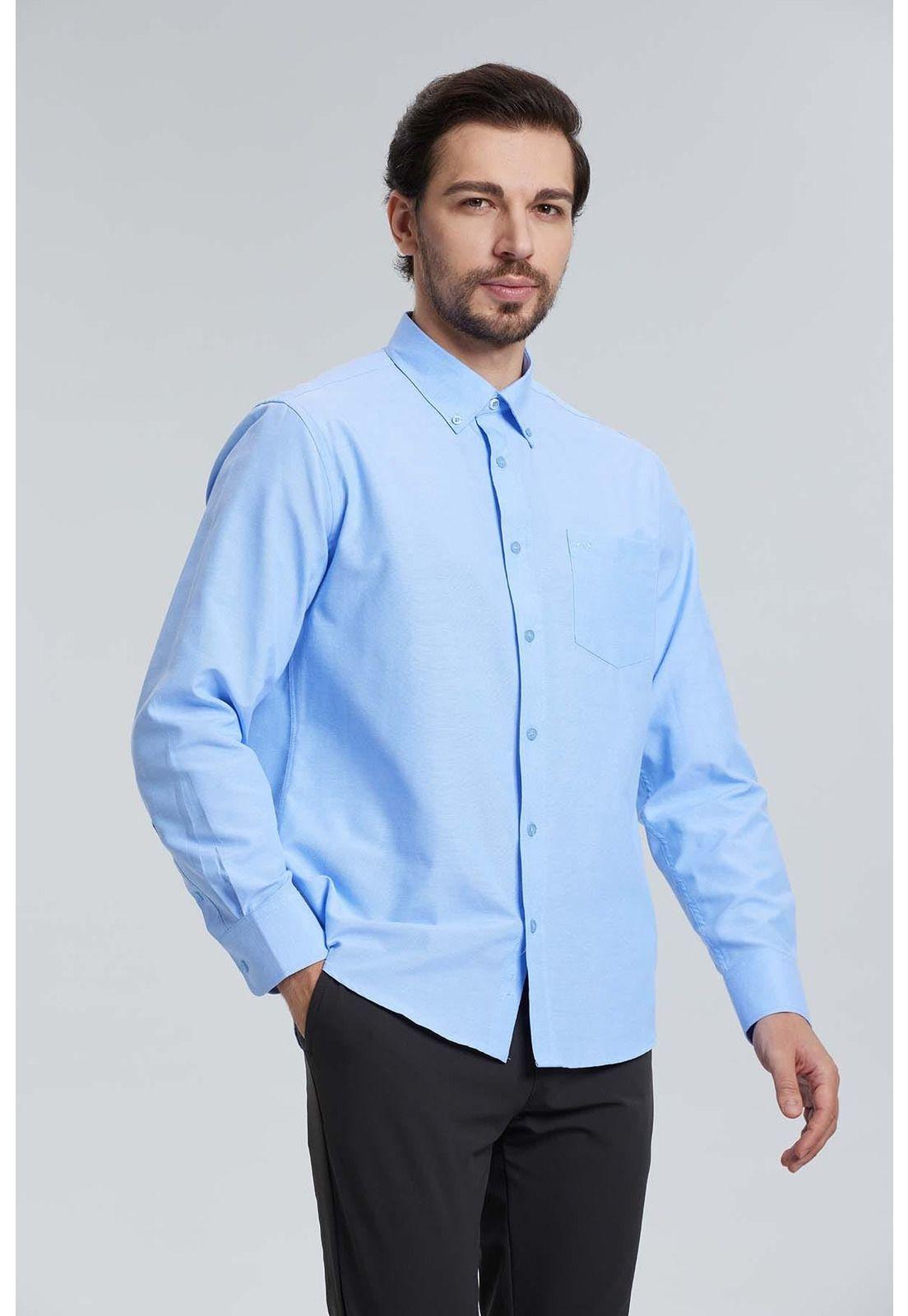 Camisa Oxford Celeste-1