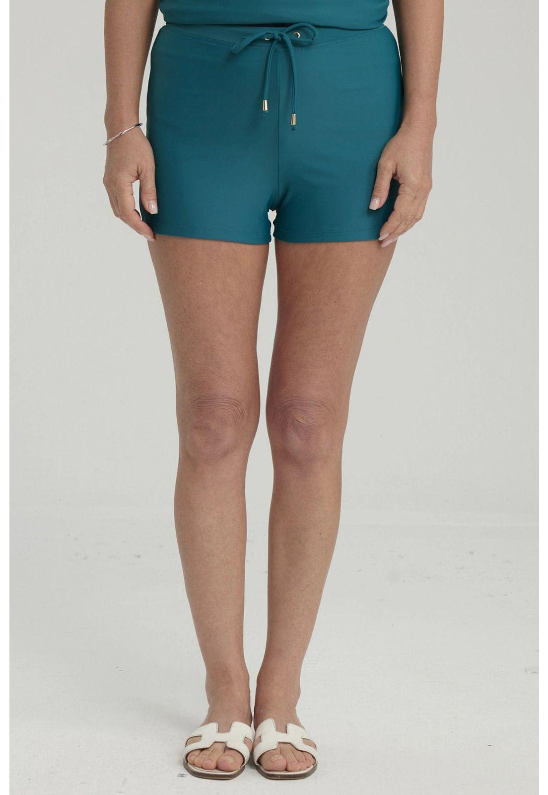 Traje De Baño Mujer Short Clásico Petróleo-0