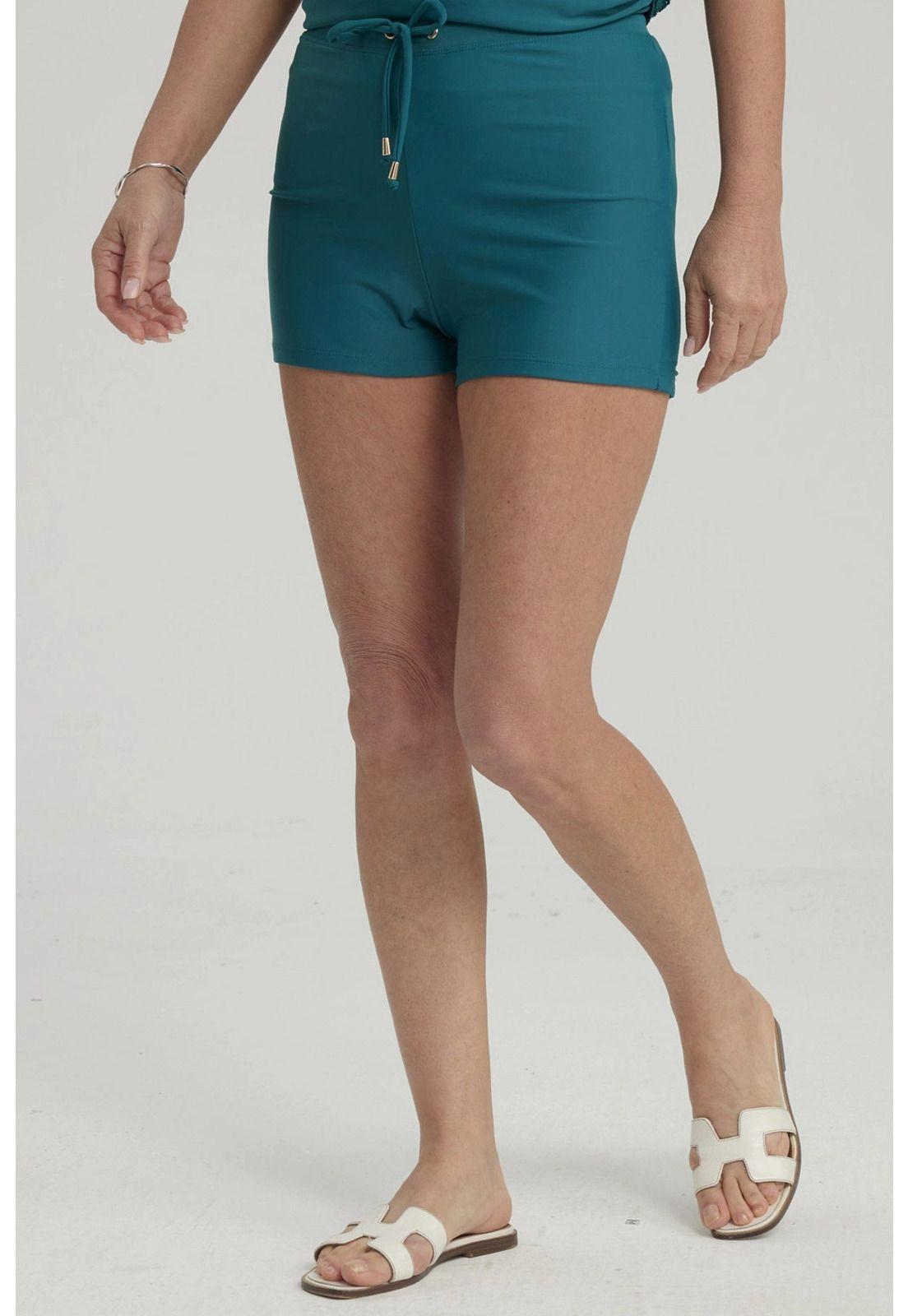 Traje De Baño Mujer Short Clásico Petróleo-3