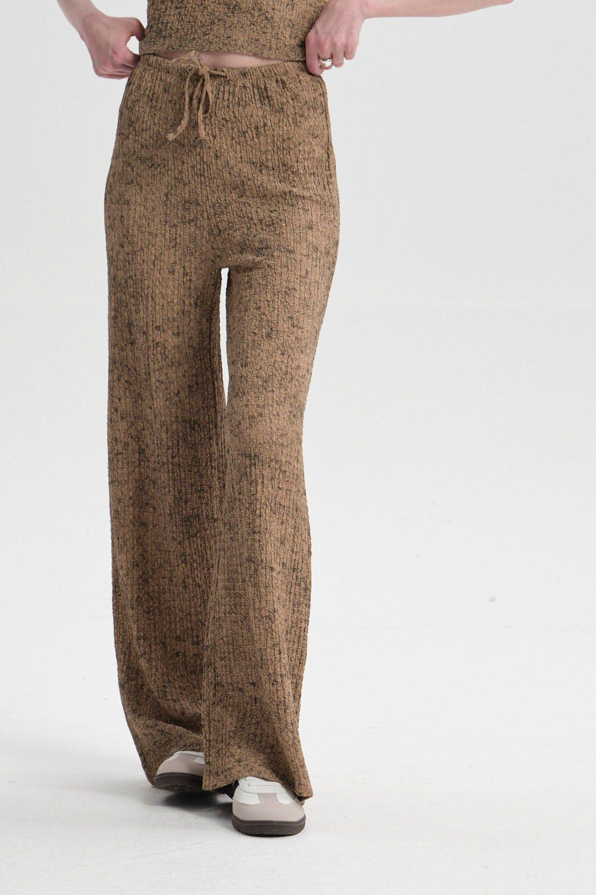 Pantalón Mujer Textura Beige-0