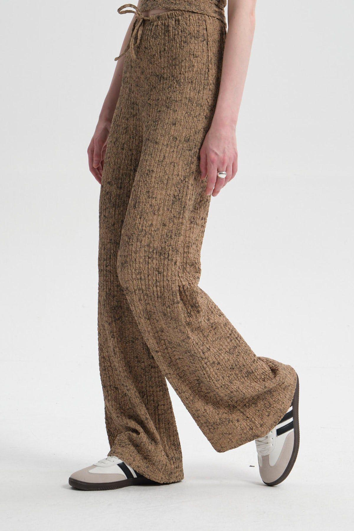 Pantalón Mujer Textura Beige-1