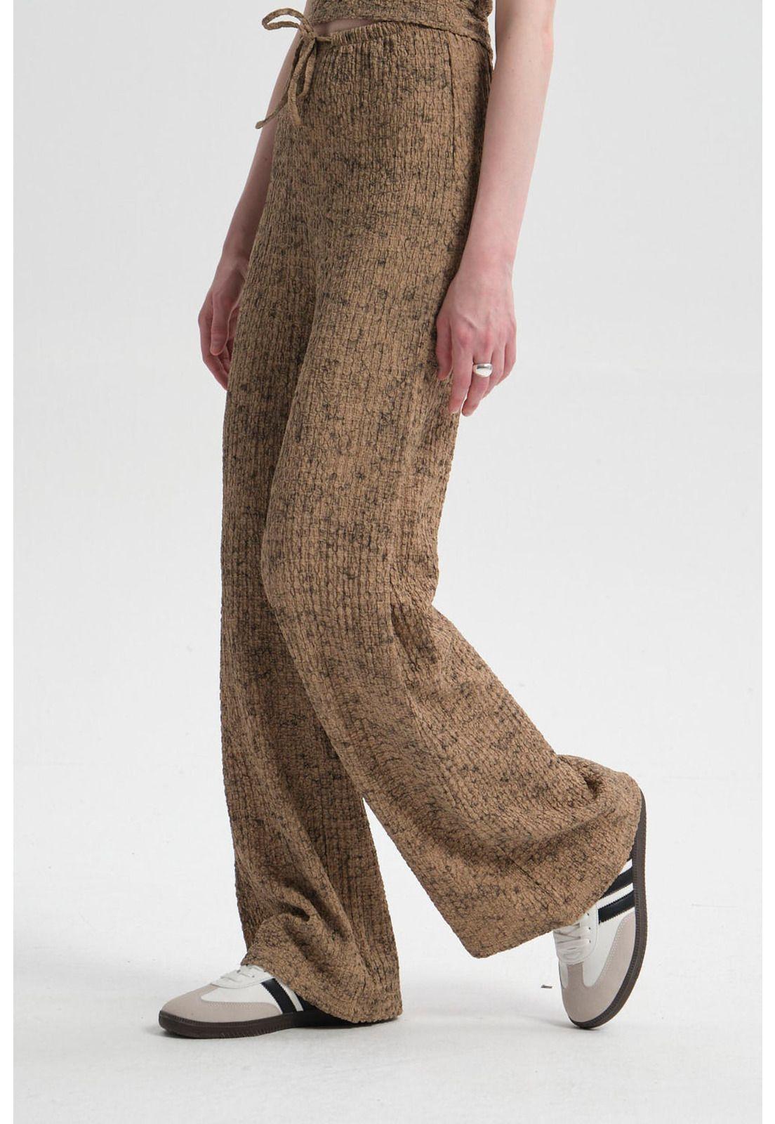 Pantalón Mujer Textura Beige-1