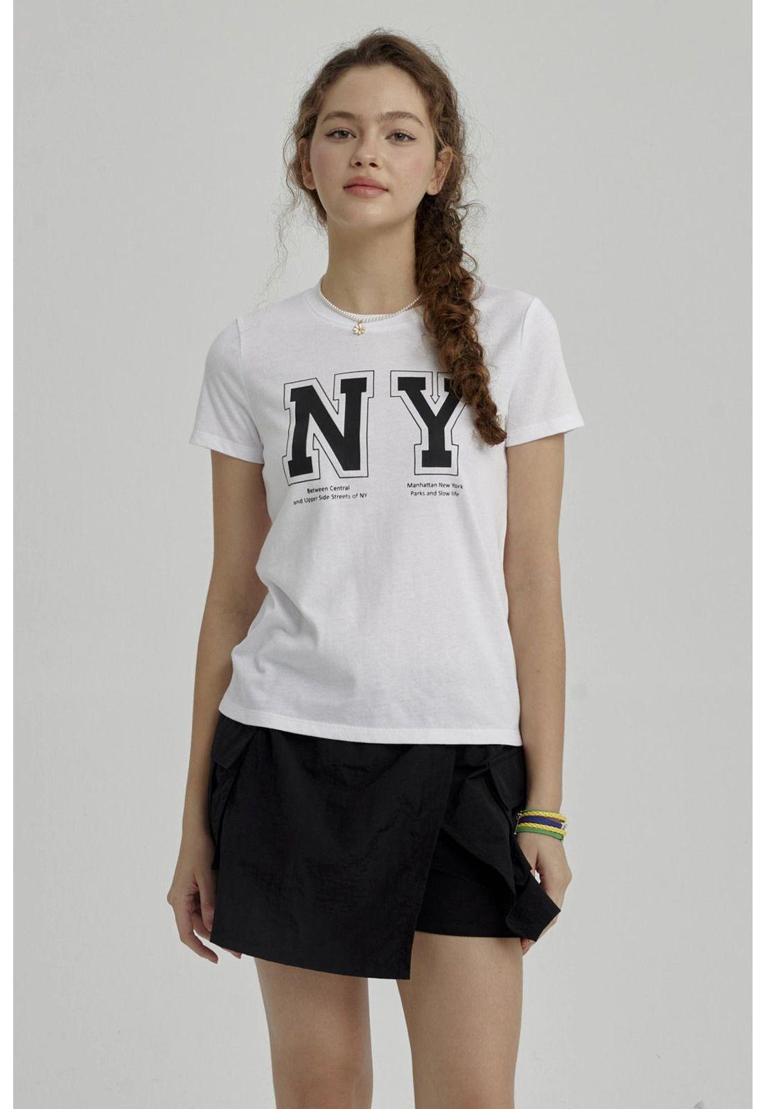 Polera Niña Básica Estampada Blanco - lll-0