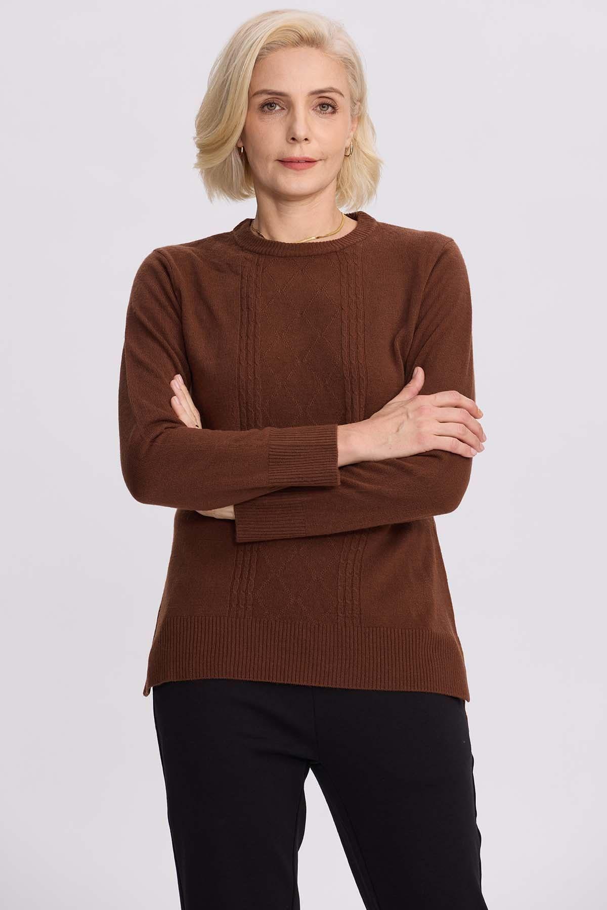 Sweater Mujer Cerrado Cafe Claro-0