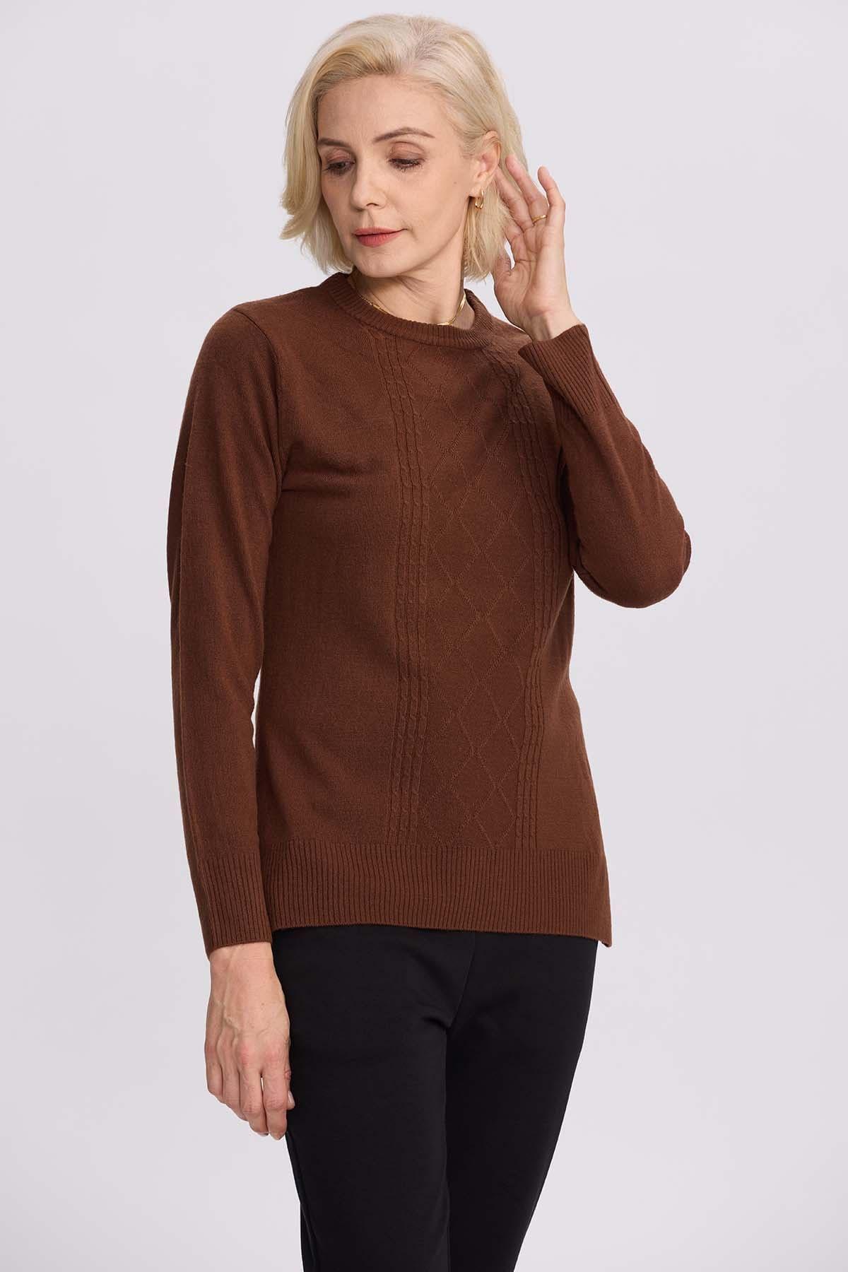 Sweater Mujer Cerrado Cafe Claro-1