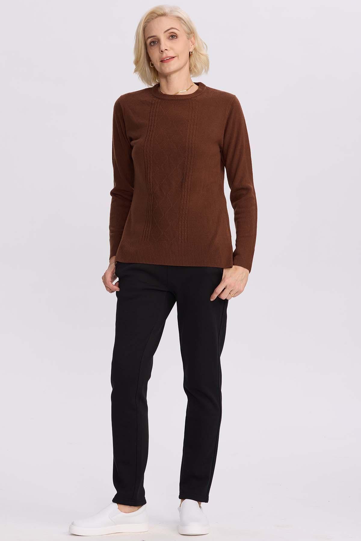 Sweater Mujer Cerrado Cafe Claro-3