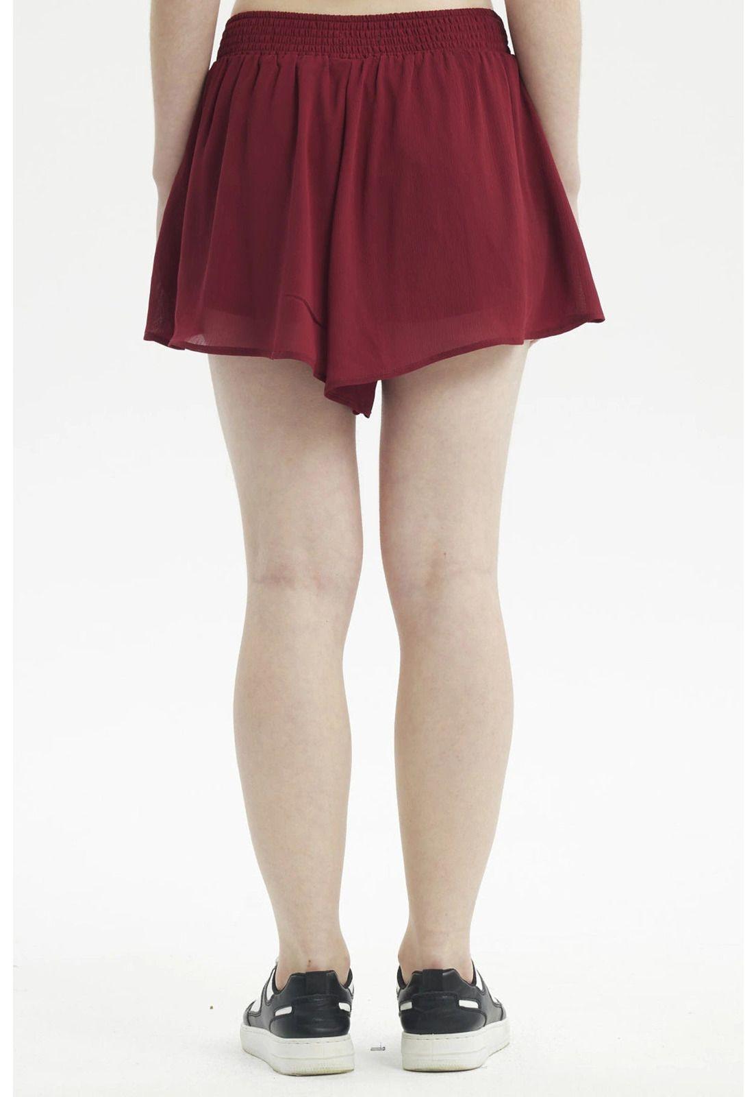 Short Mujer Cordón Delantero Rojo-2