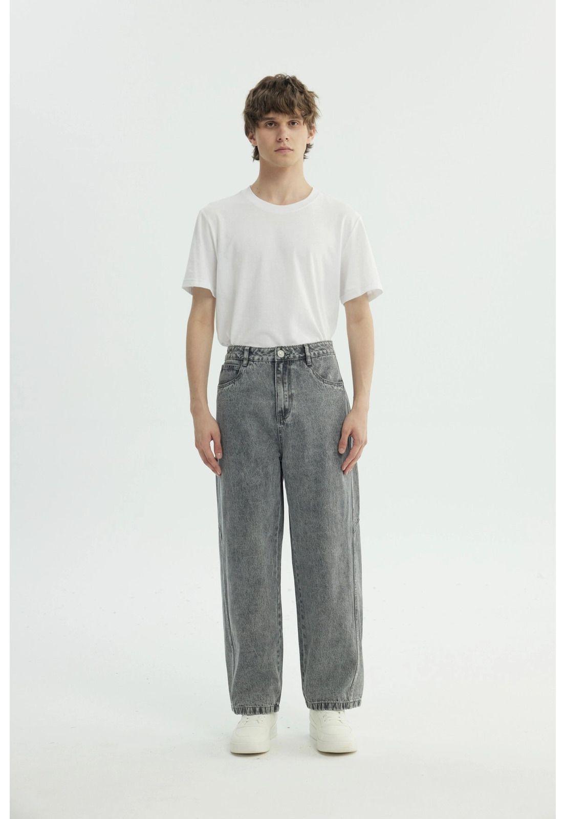 Jeans Hombre Baggy Gris-3