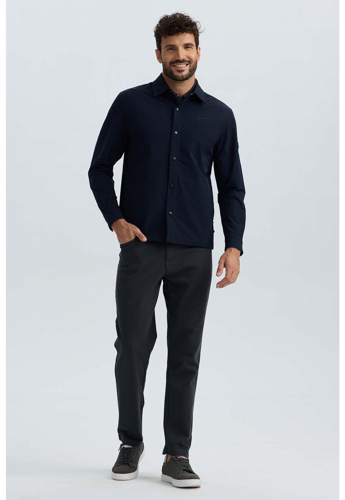 Chaqueta Hombre Detalle Azul Marino-3