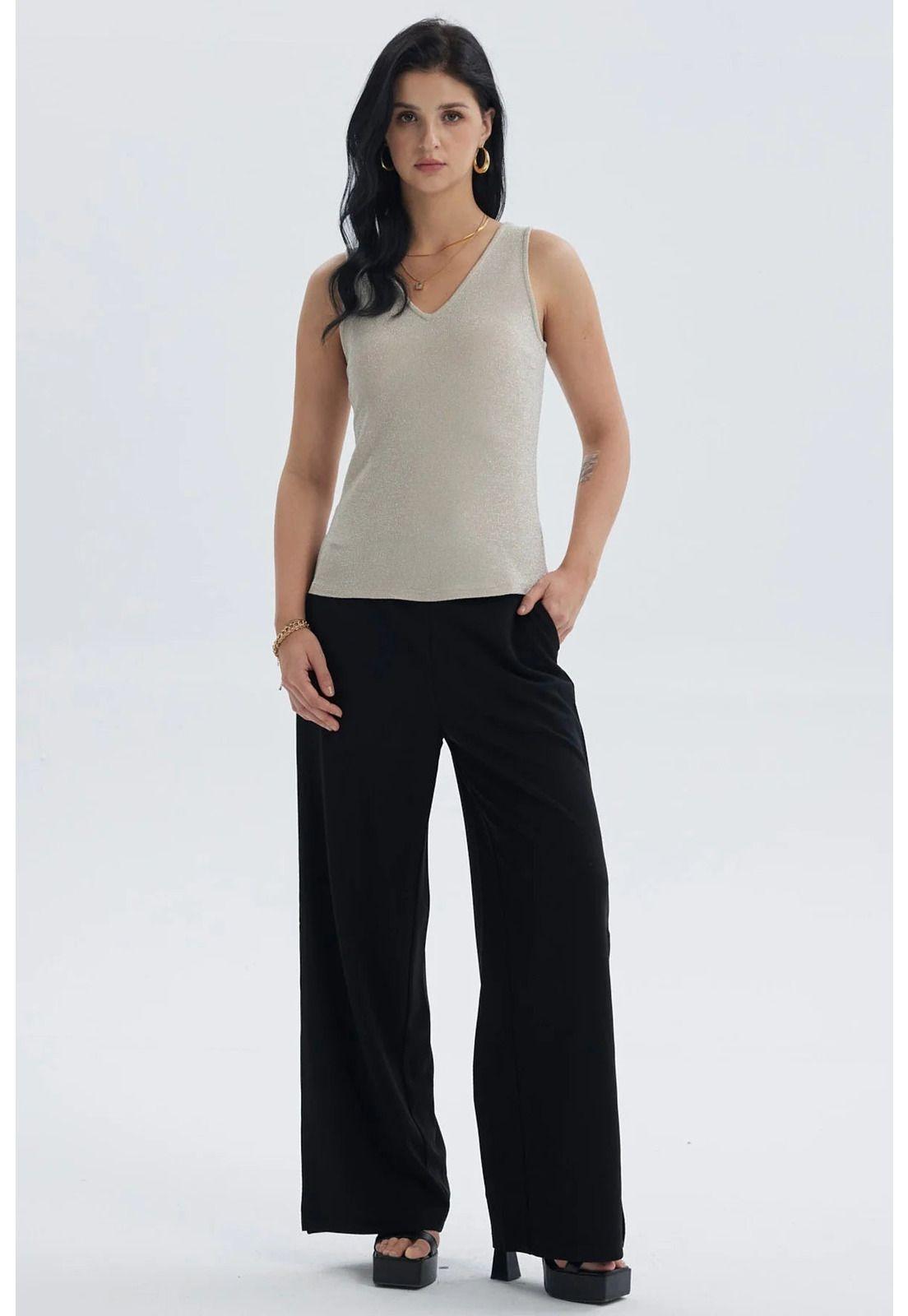 Polera Mujer Pabilo Lisa Con Textura Dorado-3