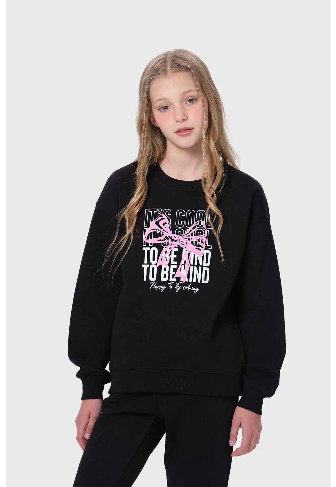 Polerón Niña Básico Negro-0