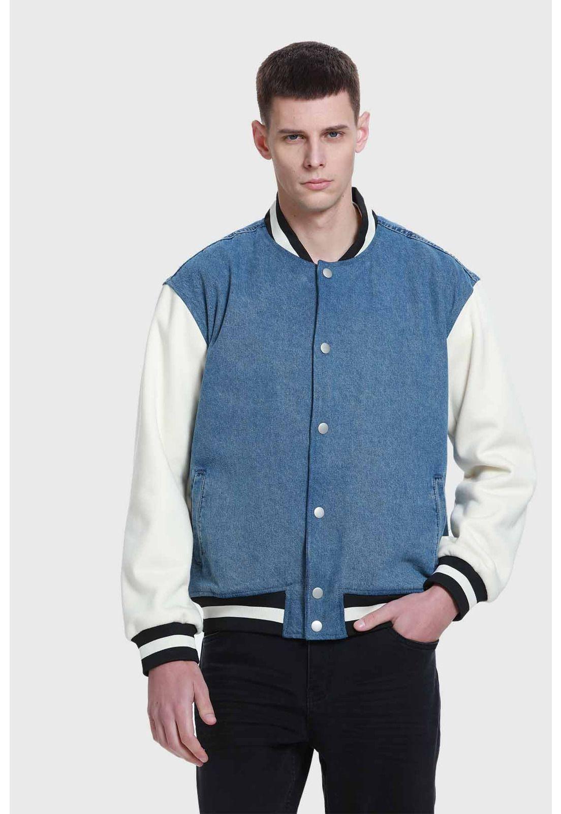 Chaqueta Hombre Con Aplicación Jersey Azul-0