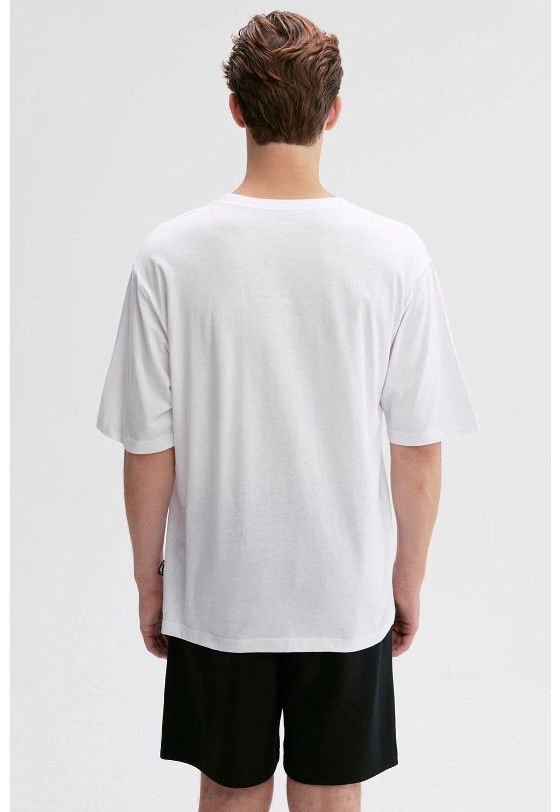 Polera Hombre Print Central Blanco - VII-2